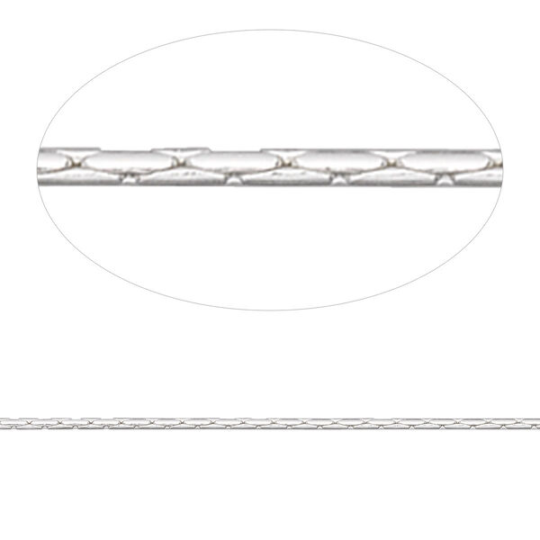Chain, Gossamer™, sterling silver, 0.9mm Boston link. Sold per pkg of 5 feet. image number 0