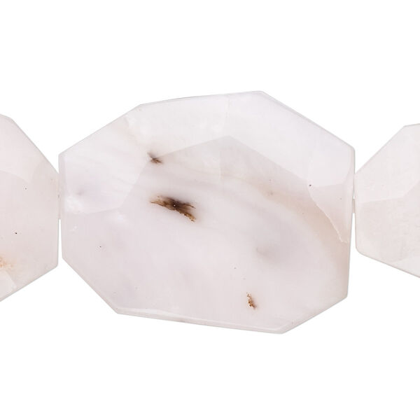 Pink opal 1pkg1, faceted flat rectangle bead natural 15.5-16 inch 30x25mm-38x30mm image number 0