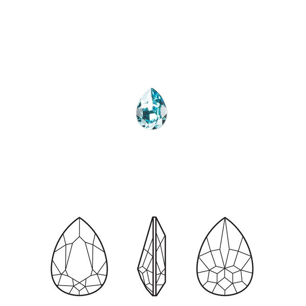Fancy stone 2pk light turquoise foil back, Crystal Passions® 6x4mm pear 4320 image number 0