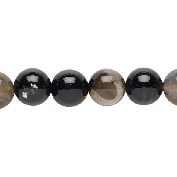 Black agate 1pkg1, round bead 15.5-16 inch 10mm image number 0