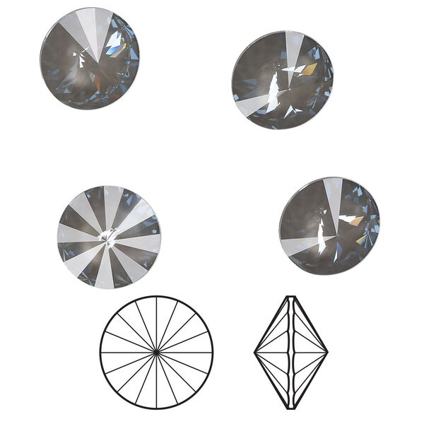 Chaton 144pk crystal dark grey ignite LacquerPRO, Swarovski® 14mm rivoli 1122 image number 0
