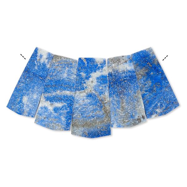 Lapis lazuli 1pkg5, hand-cut top-drilled fan focal natural 30x18mm-36x20mm image number 0