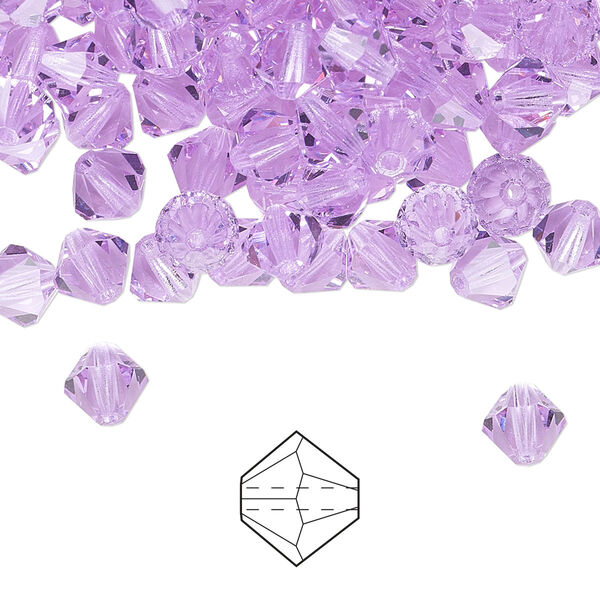 Bead 144pk violet, Preciosa Czech crystal 6mm bicone image number 0