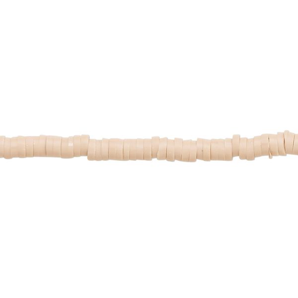 Bead, polymer clay, opaque beige, 3x1mm heishi. Sold per pkg of (2) 15-1/2" to 16" strands. image number 0