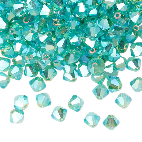 Bead 24pk Caribbean Sea AB 2X, Preciosa Czech crystal 5mm bicone image number 0