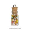 Component, glass / cork / nickel-finished steel, clear, 22x11mm bottle with stopper and screw eye. Sold per pkg of 10. image number 0