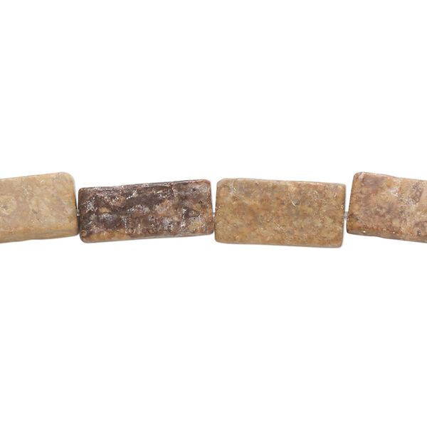Pink feldspar 1pkg1, flat rectangle bead natural 15.5-16 inch 13x6mm-14x7mm image number 0