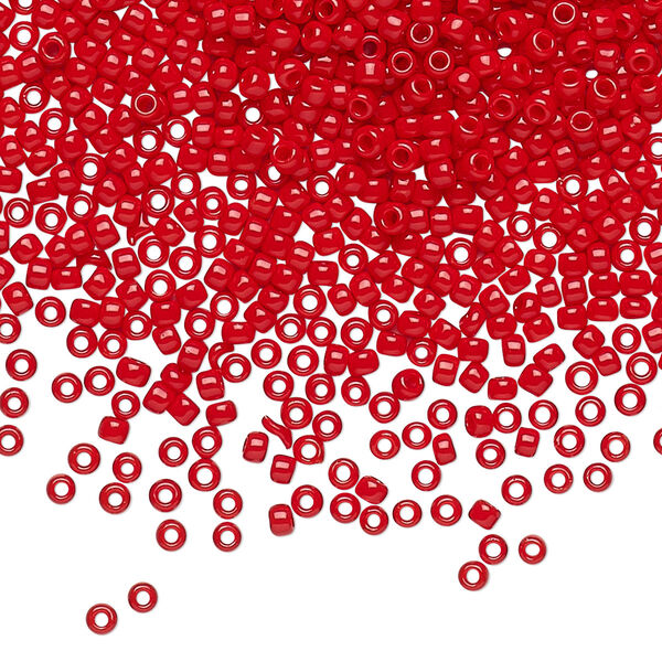 Seed bead, TOHO BEADS®, glass, pkg/7.5g, #11 round, opaque cherry red (TR-11-45A). image number 0