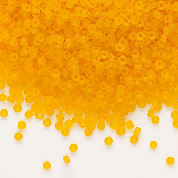 Seed bead, Dyna-Mites™, glass, pkg/1/2kg, #11 round, translucent matte orange, (6MA 11/0 RR). image number 0