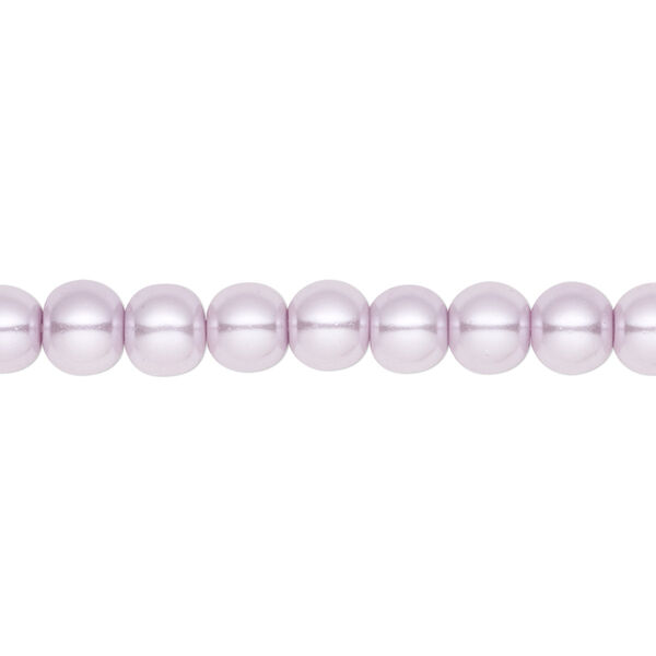 Bead, crystal pearl, lilac, 6mm round. Sold per pkg of (2) 15-1/2" to 16" strands, approximately 130 beads. image number 0