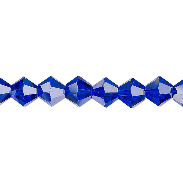 Bead 1pk translucent cobalt blue, Celestial Crystal® 8mm bicone 15.5-16 inch image number 0