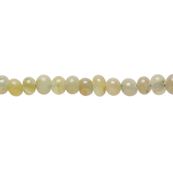 Olive green chalcedony 1pkg1, hand-cut pebble bead 14 inch small image number 0