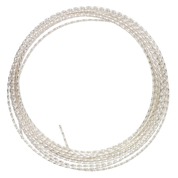Wire, ParaWire™, silver-plated copper, twisted square, 21 gauge. Sold per 15-foot section. image number 0