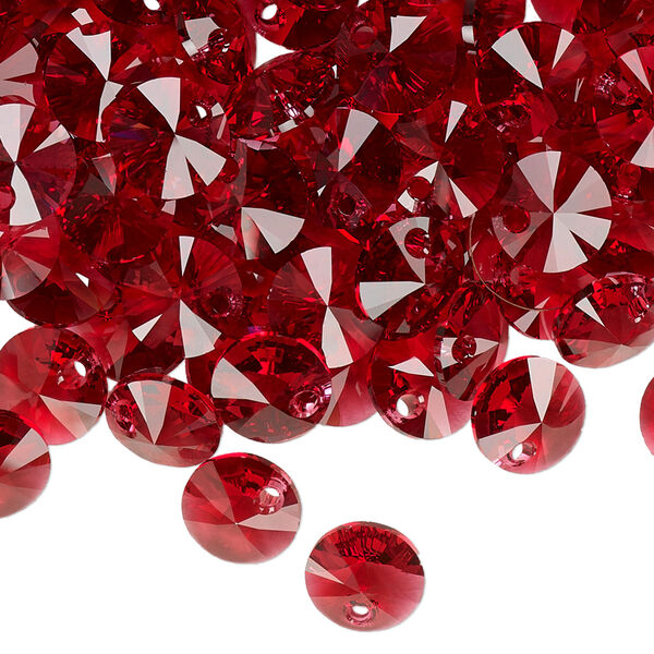 Drop 12pk scarlet, Crystal Passions® 8mm pendant mini disk 6428 image number 1