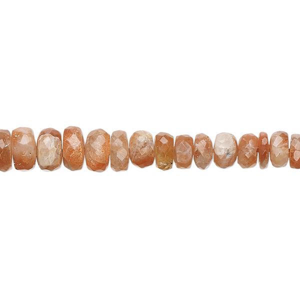 Sunstone 1pkg1, hand-cut faceted rondelle bead natural 13 inch 4x2mm-6x4mm image number 0
