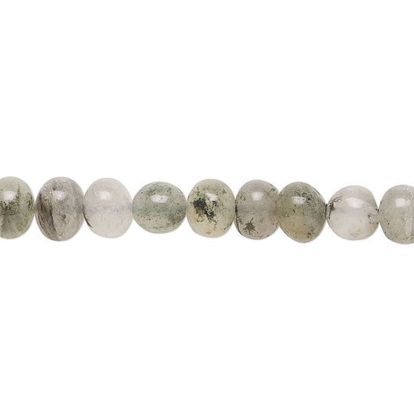 Black spotted quartz 1pkg1, hand-cut uneven round / rondelle bead natural 14 inch 6-7mm / 6x4mm image number 0