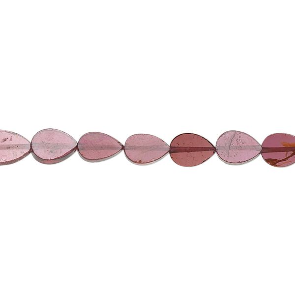 Garnet 1pkg1, hand-cut flat teardrop bead 15.5-16 inch 7x5mm-8x6mm image number 0