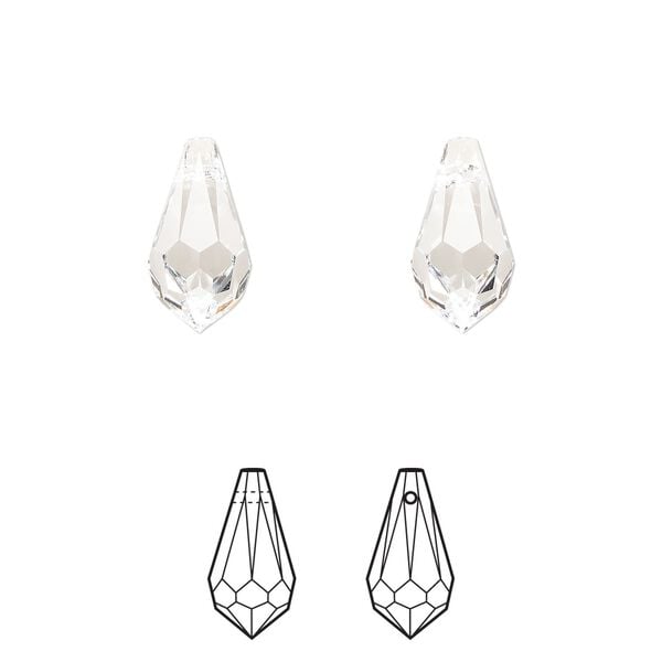 Drop 4pk crystal, Crystal Passions® 13x6.5mm pendant teardrop 6000 image number 0