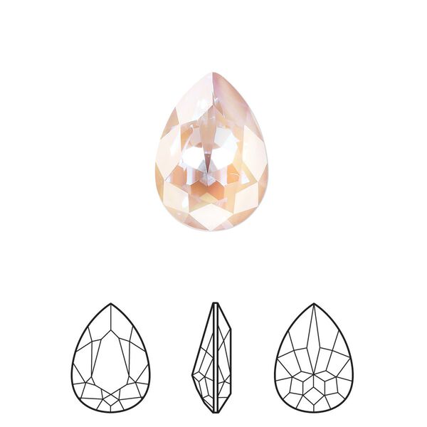 Fancy stone 1pk crystal dusty pink DeLite, Crystal Passions® 14mm pear 4320 image number 0