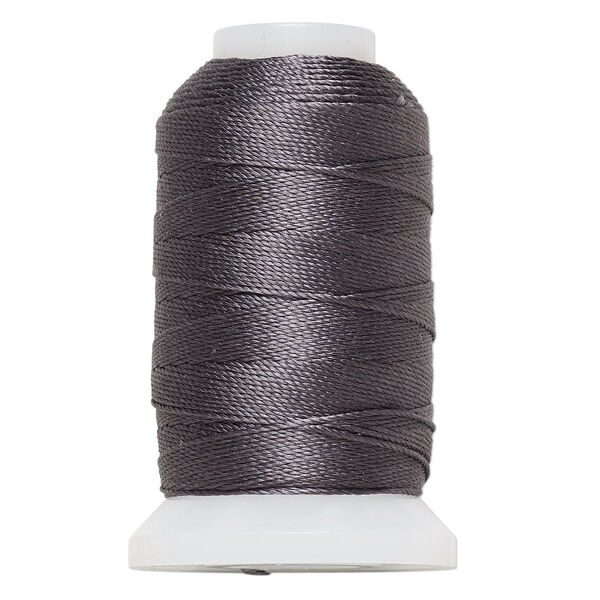 Thread, Purely Silk™, dark grey, size F. Sold per 140-yard spool. image number 0