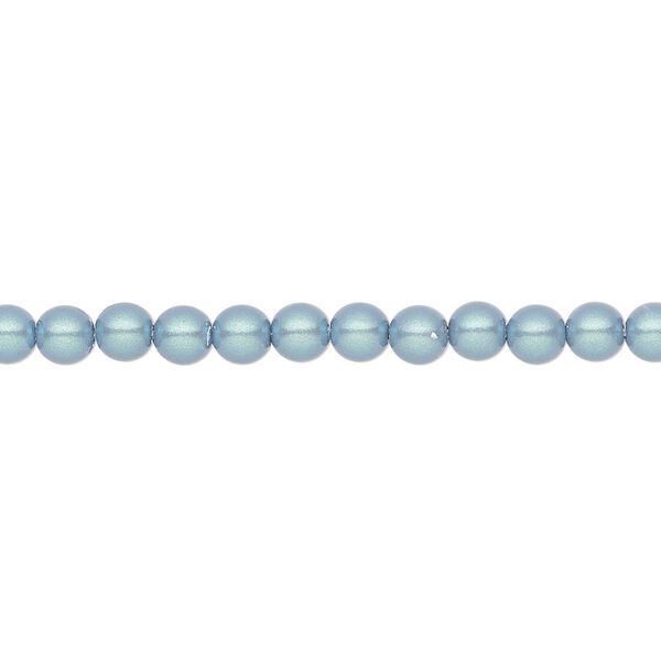 Pearl 600pk pearlescent blue, Preciosa Czech crystal 4mm round image number 0