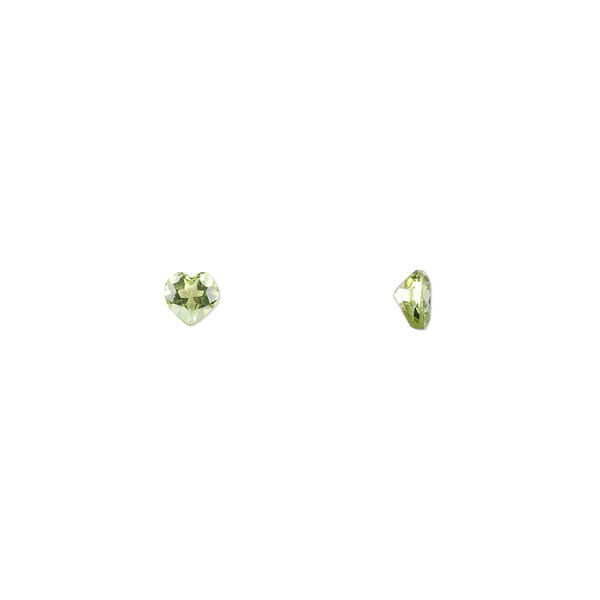 Peridot 1pkg4, hand-cut faceted heart gem natural 4mm image number 0