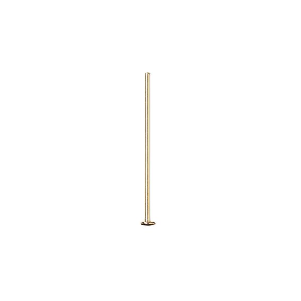 Head pin, gold-plated brass, 3/4 inch, 21 gauge. Sold per pkg of 500. image number 0