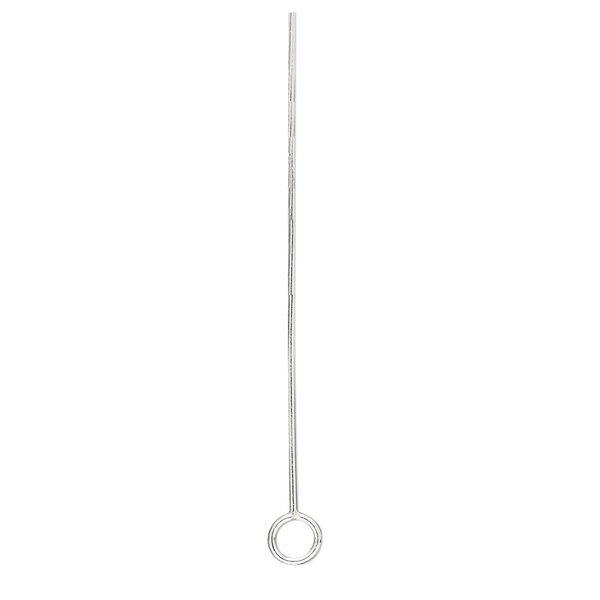 Eye pin, sterling silver, 2-1/4 inches with 6mm loop, 20 gauge. Sold per pkg of 4. image number 0