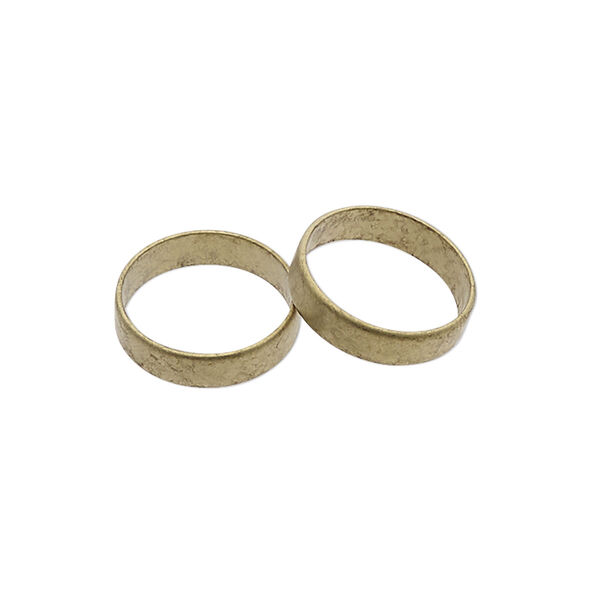 Ring, unpolished raw brass, 5mm wide, size 8. Sold per pkg of 2. image number 0