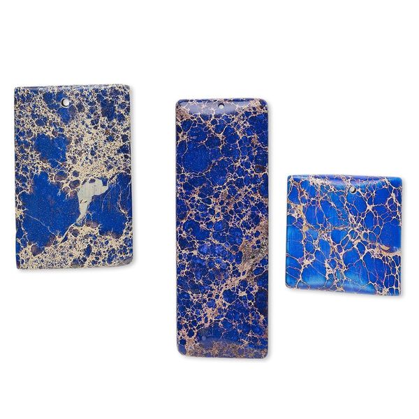 Magnesite 1pkg3, top-drilled puffed rectangle / puffed square focal / drop mix 29x24mm-66x32mm image number 0