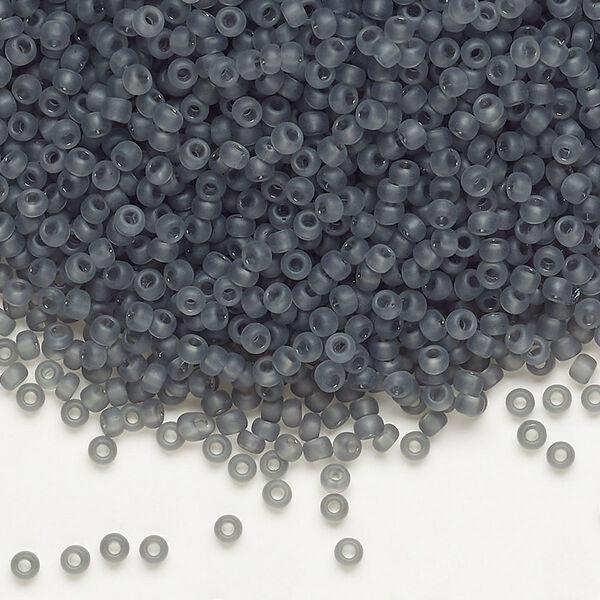 Seed bead, Dyna-Mites™, glass, pkg/40g, #11 round, translucent matte grey, (26MA 11/0 RR). image number 0