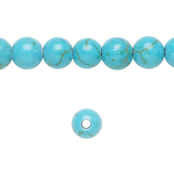 Magnesite 1pkg10, round bead 8mm image number 0