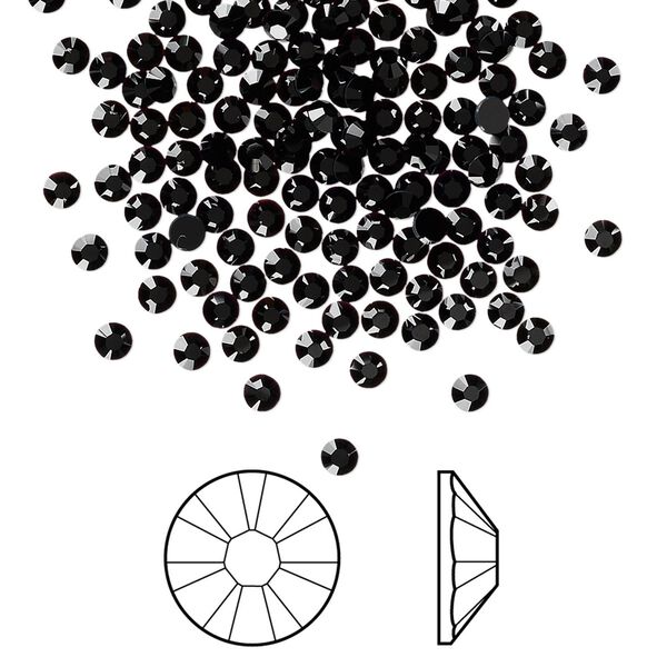 Flat back 1440pk jet foil back, Swarovski® 2.5-2.7mm rose round SS9 2058 image number 0