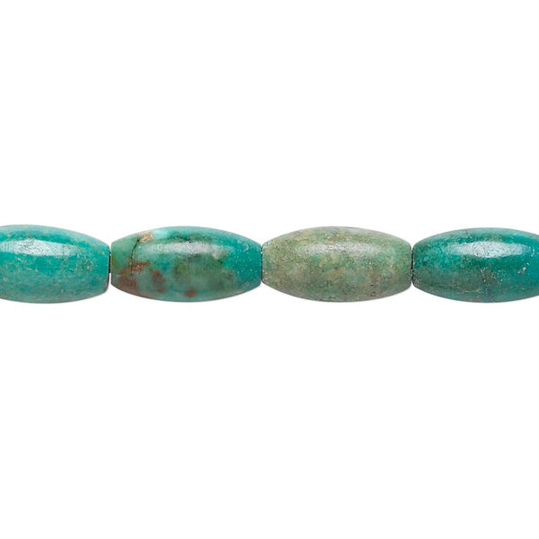 Bead, turquoise (dyed / stabilized), 12x6mm oval, B grade, Mohs hardness 5 to 6. Sold per 15" to 16" strand. image number 0
