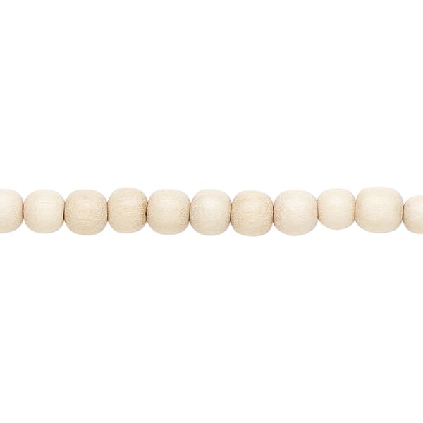 Bead, wood (waxed), 4-5mm hand-cut round. Sold per pkg of (4) 15-1/2" to 16" strands. image number 0