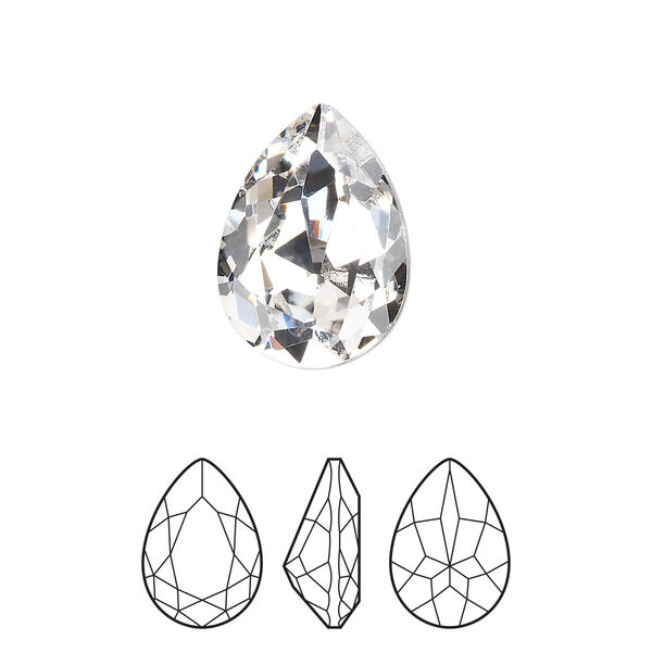 Fancy stone 72pk crystal foil back, Preciosa MAXIMA Czech crystal rhinestone 18x13mm pear image number 0