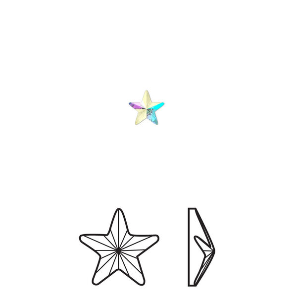 Flat back 720pk crystal AB foil back, Swarovski® hotfix 5.5x5mm rivoli star 2816 image number 0