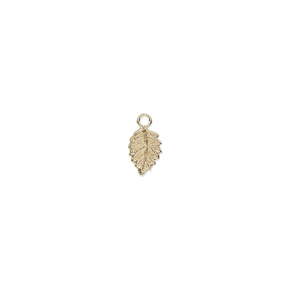 Charm, 14Kt gold-filled, 7.5x5mm single-sided flat leaf. Sold individually. image number 0