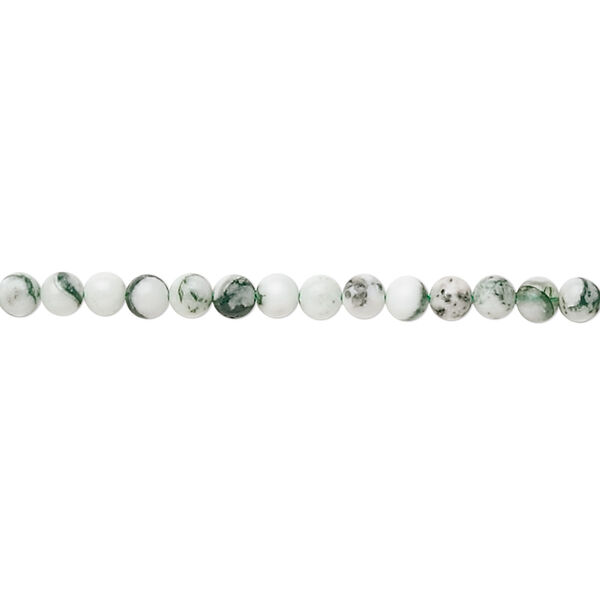 Tree agate 1pkg1, round bead natural 15.5-16 inch 3mm image number 0