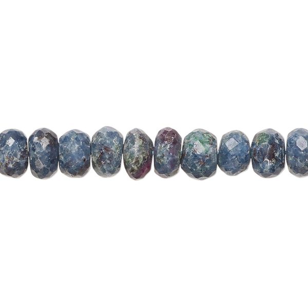 Ruby in kyanite 1pkg1, hand-cut faceted rondelle bead natural 8 inch 6x3mm-7x5mm image number 0