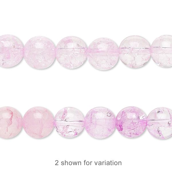 Ice flake quartz 1pkg1, crackle round bead 15.5-16 inch 8mm image number 0