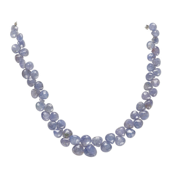 Tanzanite 1pkg1, hand-cut top-drilled faceted puffed teardrop bead 8 inch graduated 4-9mm image number 0