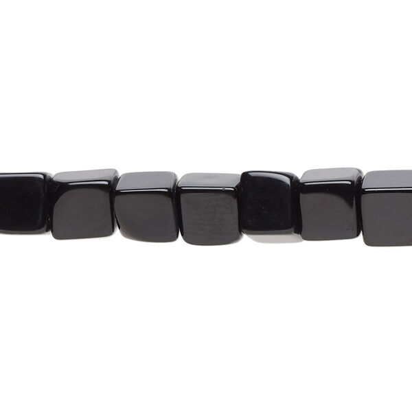 Black onyx 1pkg1, cube bead 15.5-16 inch 6mm image number 0
