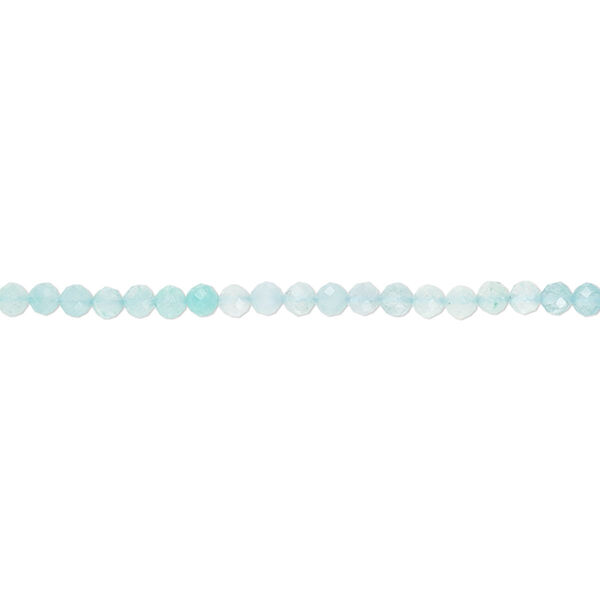 Aquamarine 1pkg1, hand-cut faceted round bead 15.5-16 inch 2.5mm image number 0