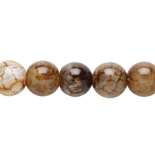 Chocolate crackle agate 1pkg1, round bead 8 inch 10mm image number 0