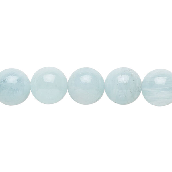 Aquamarine 1pkg1, round bead 15.5-16 inch 10mm image number 0