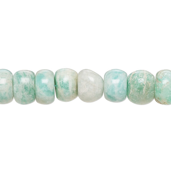 Russian amazonite 1pkg1, hand-cut rondelle bead natural 8 inch 9x4mm-10x8mm image number 0