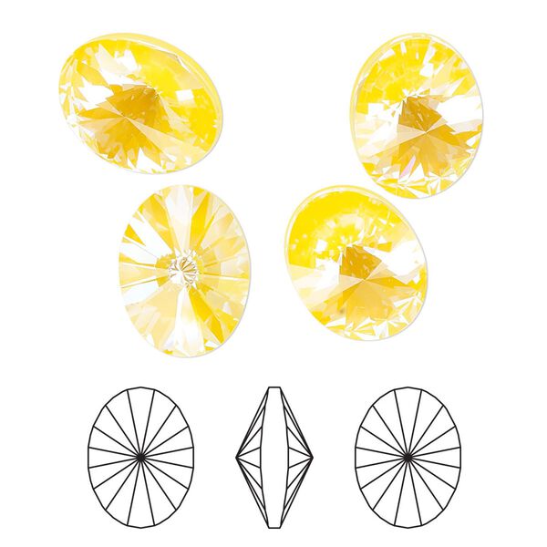 Chaton 4pk crystal sunshine DeLite, Crystal Passions® 14x10.5mm oval rivoli 4122 image number 0