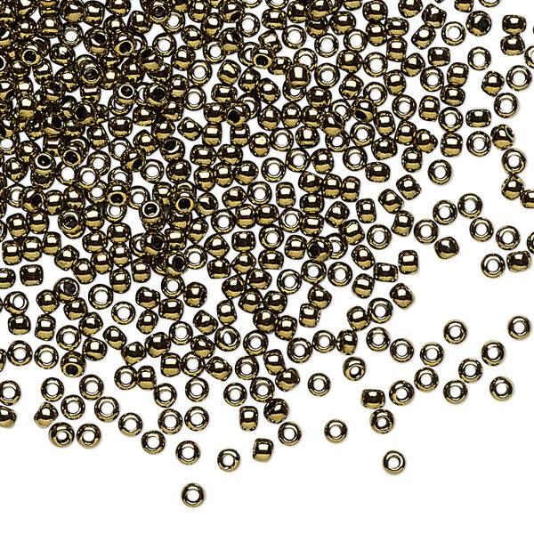 Seed bead, TOHO BEADS®, glass, pkg/50g, #11 round, opaque antique bronze (TR-11-223). image number 0