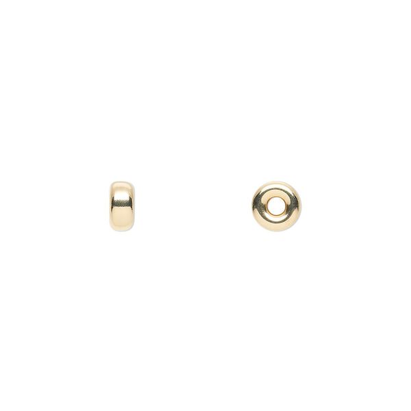 Bead, 14Kt gold-filled, 5x2.5mm smooth rondelle. Sold per pkg of 20. image number 0